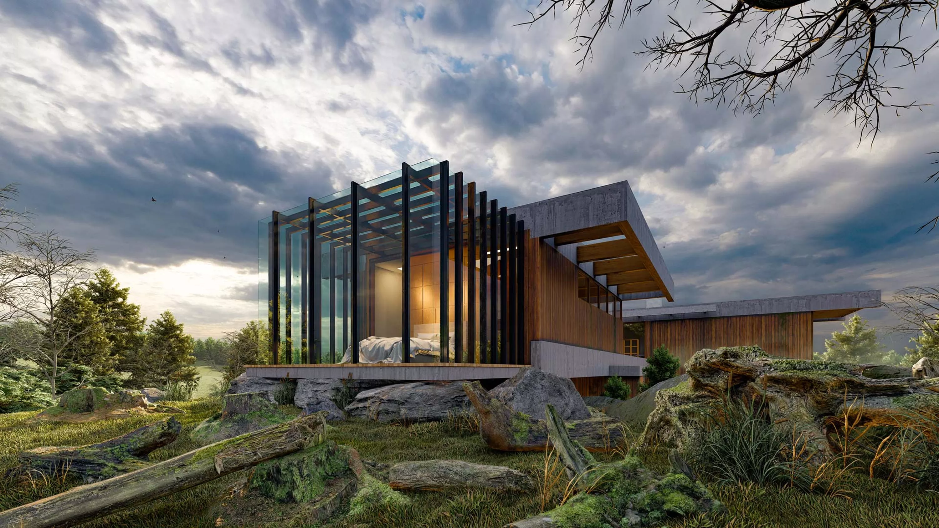 Architekturvisualisierung eines Wohnhauses in der Natur mit Lumion Architekturvisualisierung eines Wohnhauses in der Natur mit Lumion