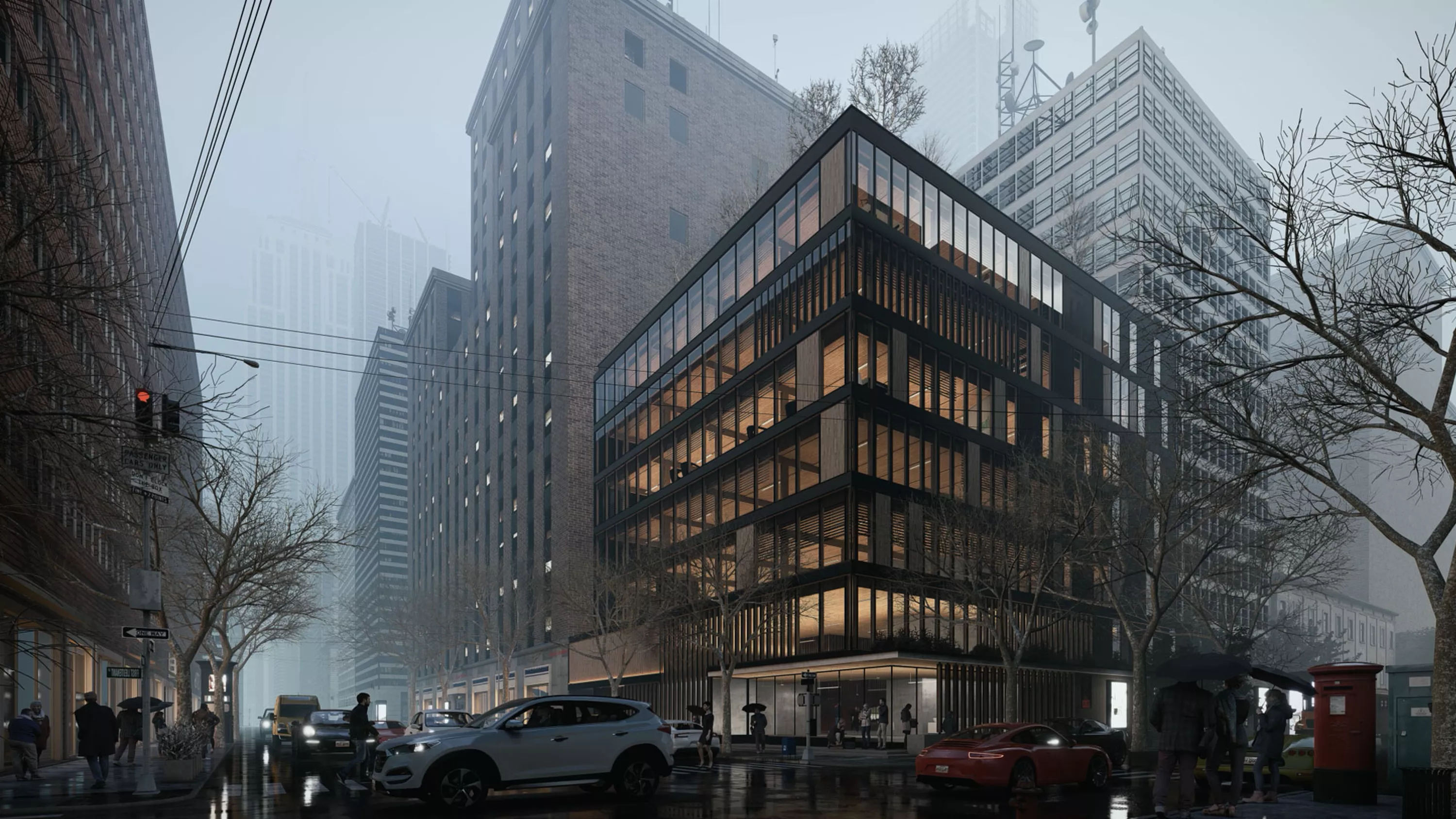 Rendering einer Stadtplanungszene mit einem Geschaeftsgebaeude mit Lumion Rendering Stadtplanung mit Lumion