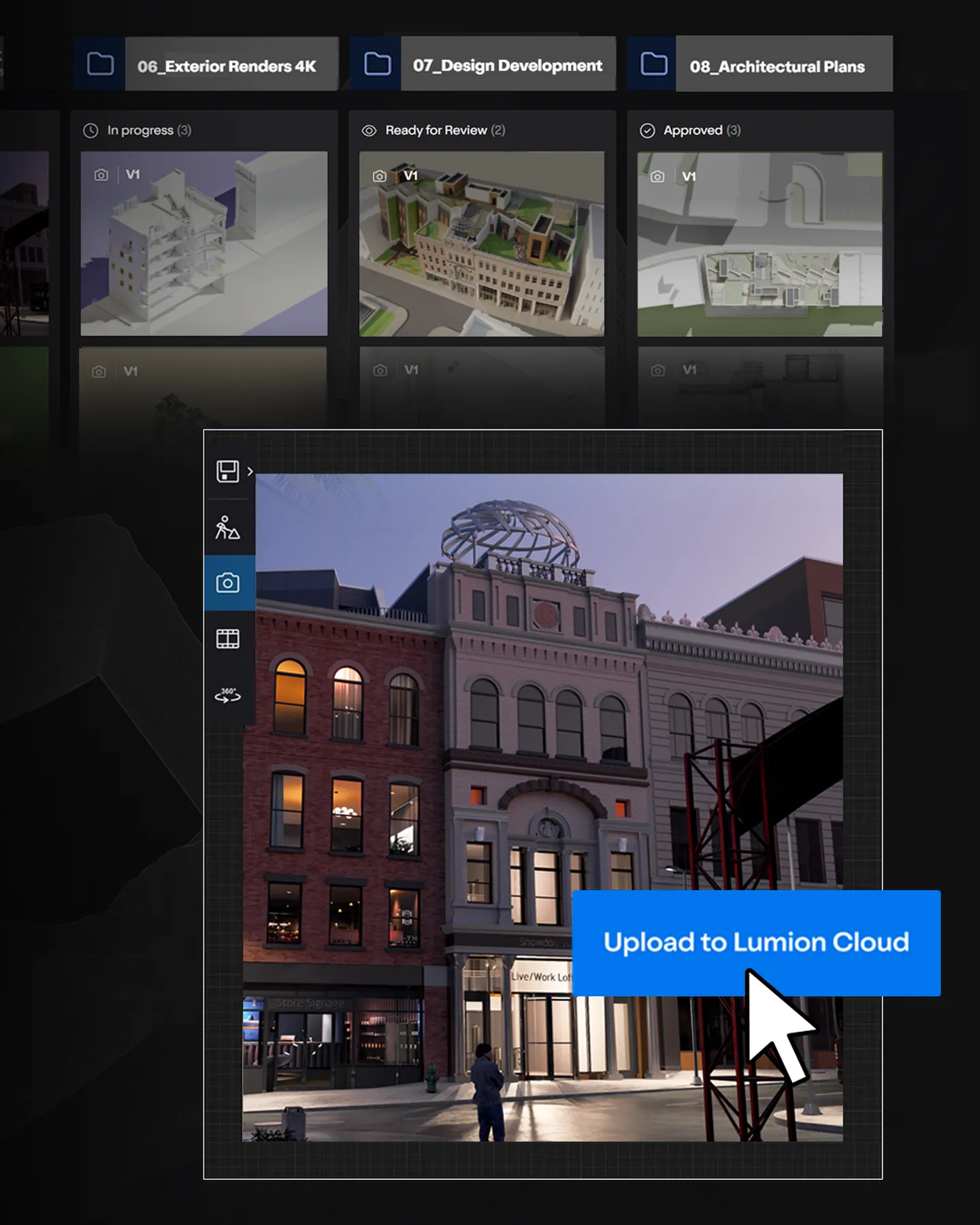 Cloud-Ansicht eines Gebäudemodells in Revit