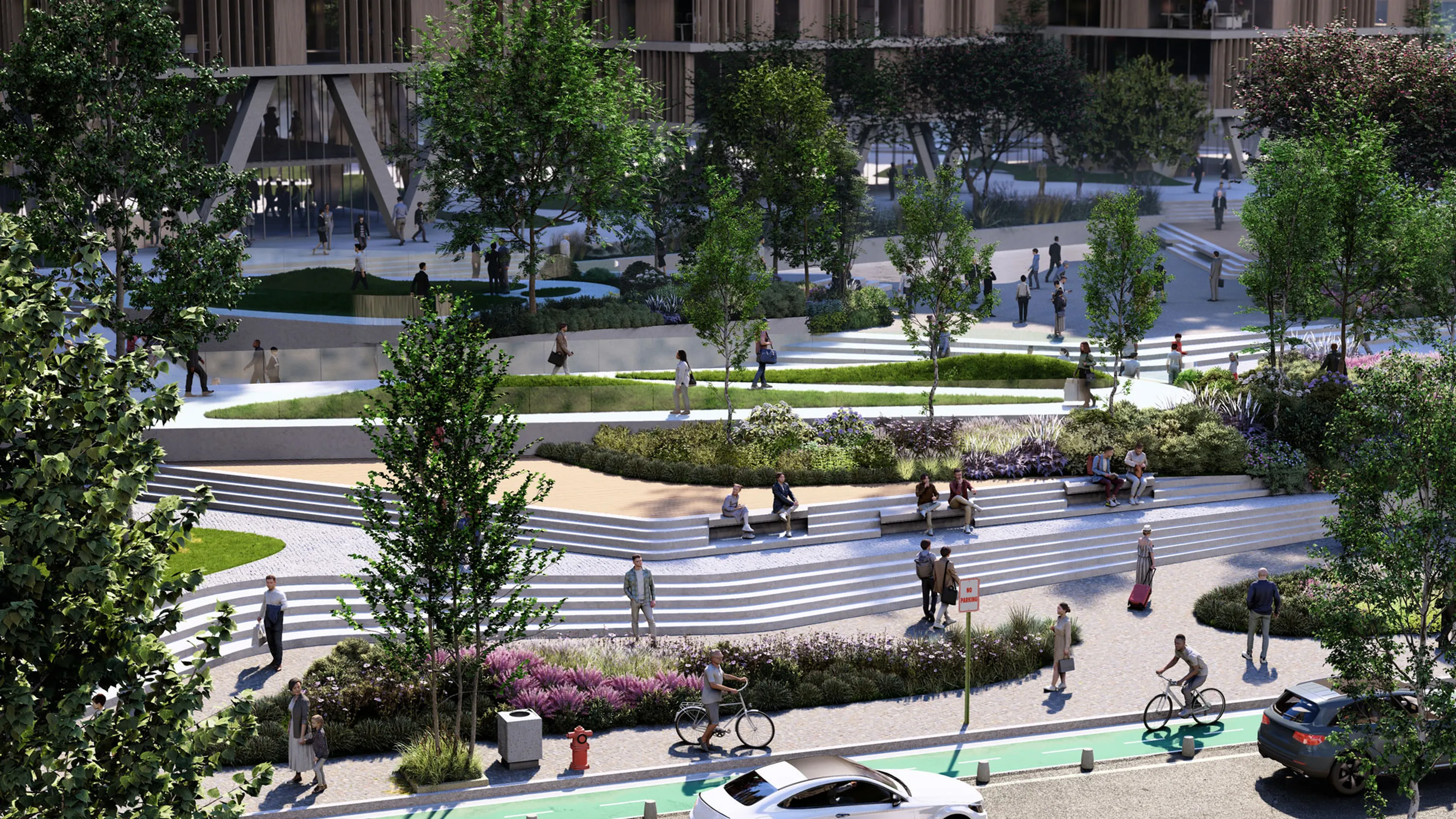 Gerendeter urbaner Platz
